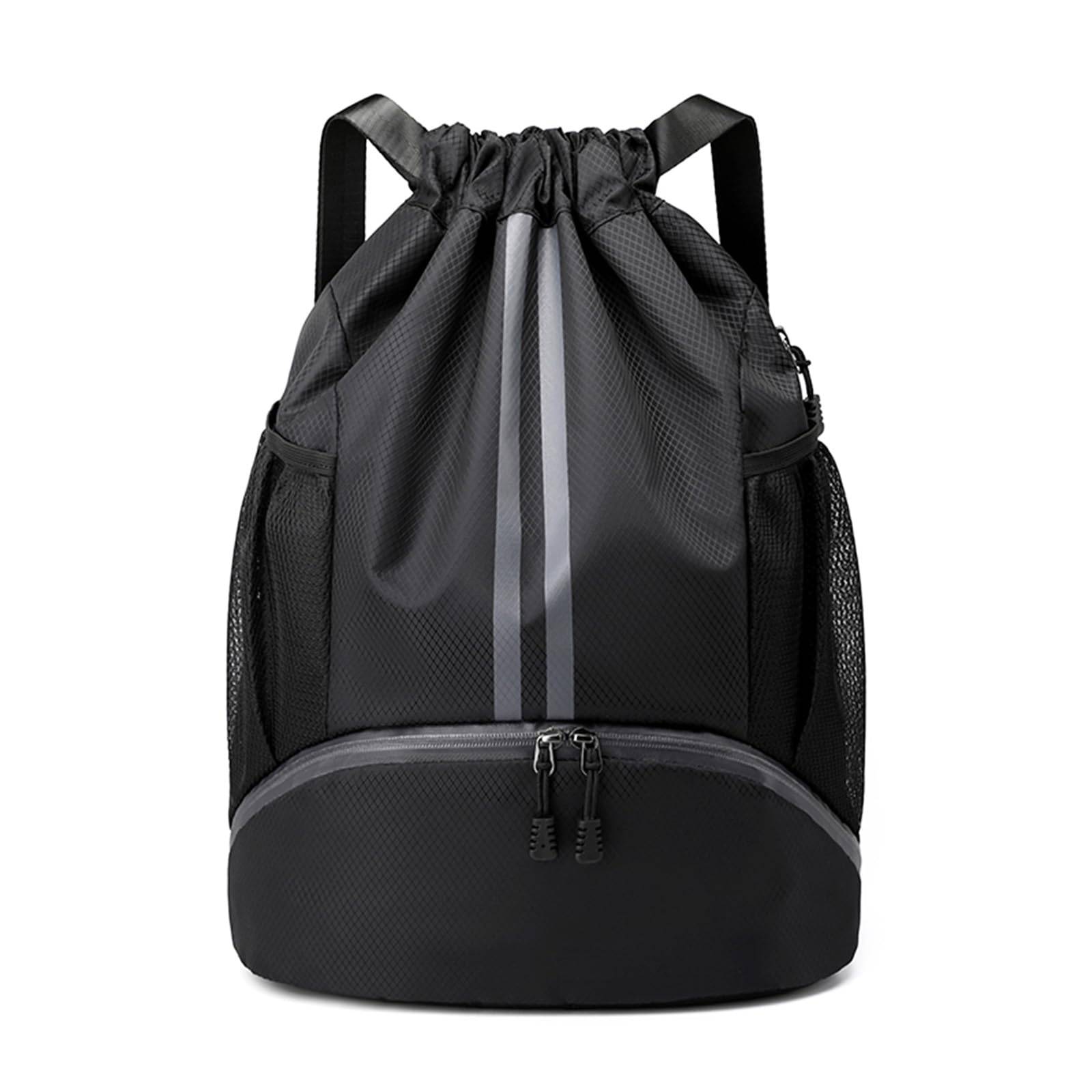 Drawstring Backpack Gym Bag with Shoes Compartment